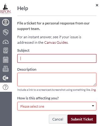 Canvas Report a Problem